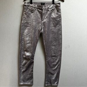 Citizens of Humanity Harlow ankle High rise slim velvet purple pants Sz 29